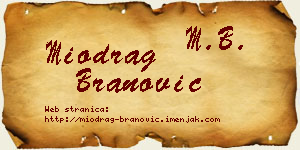 Miodrag Branović vizit kartica